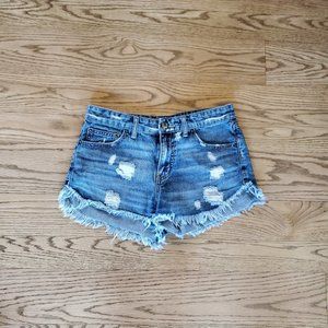 Free People Distressed Denim Short 27 EUC